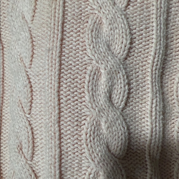 Lauren Ralph Lauren Light Pink V-Neck Cable Sweater Size Large - Picture 8 of 8